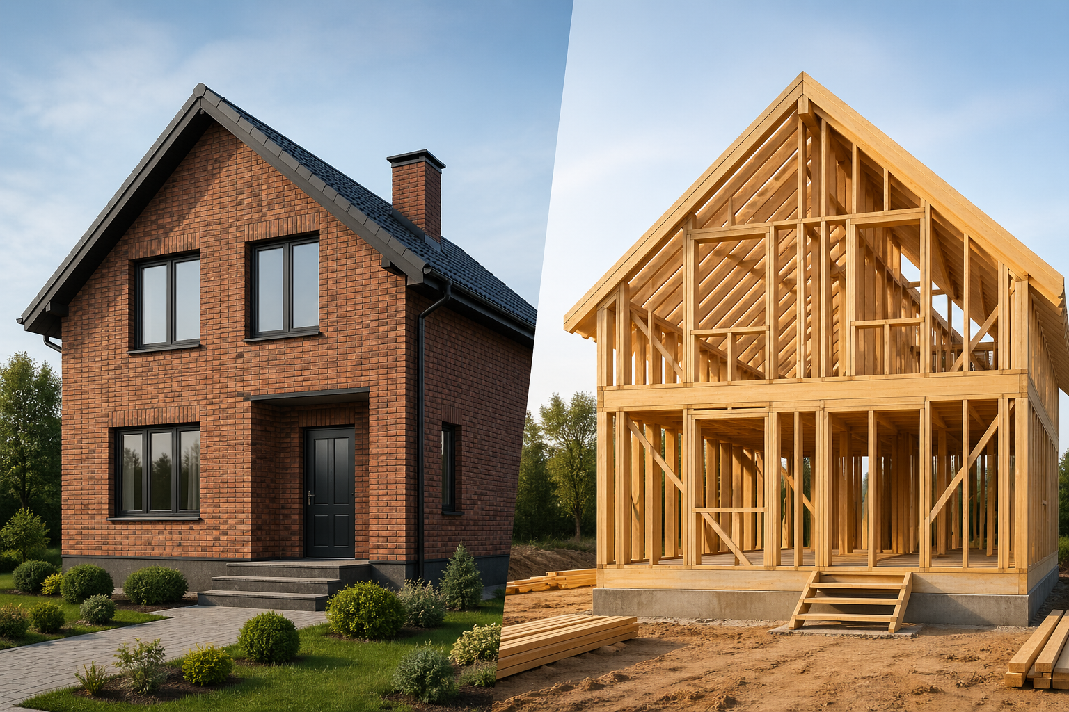 Porównanie domu szkieletowego z dom murowanym — nowoczesna realizacja Wood Solutions