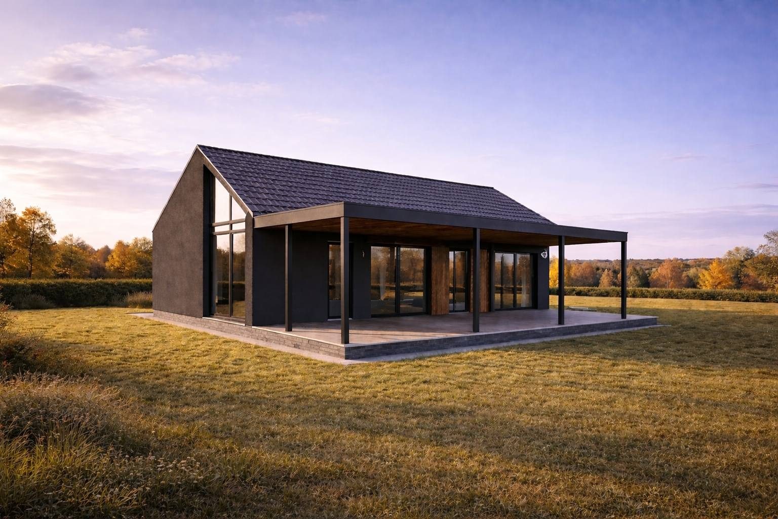 Plaster dark — ceramic roof