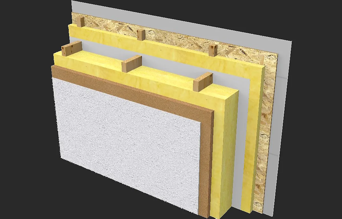 Ściana zewnętrzna 195+45 — tynk elewacyjny